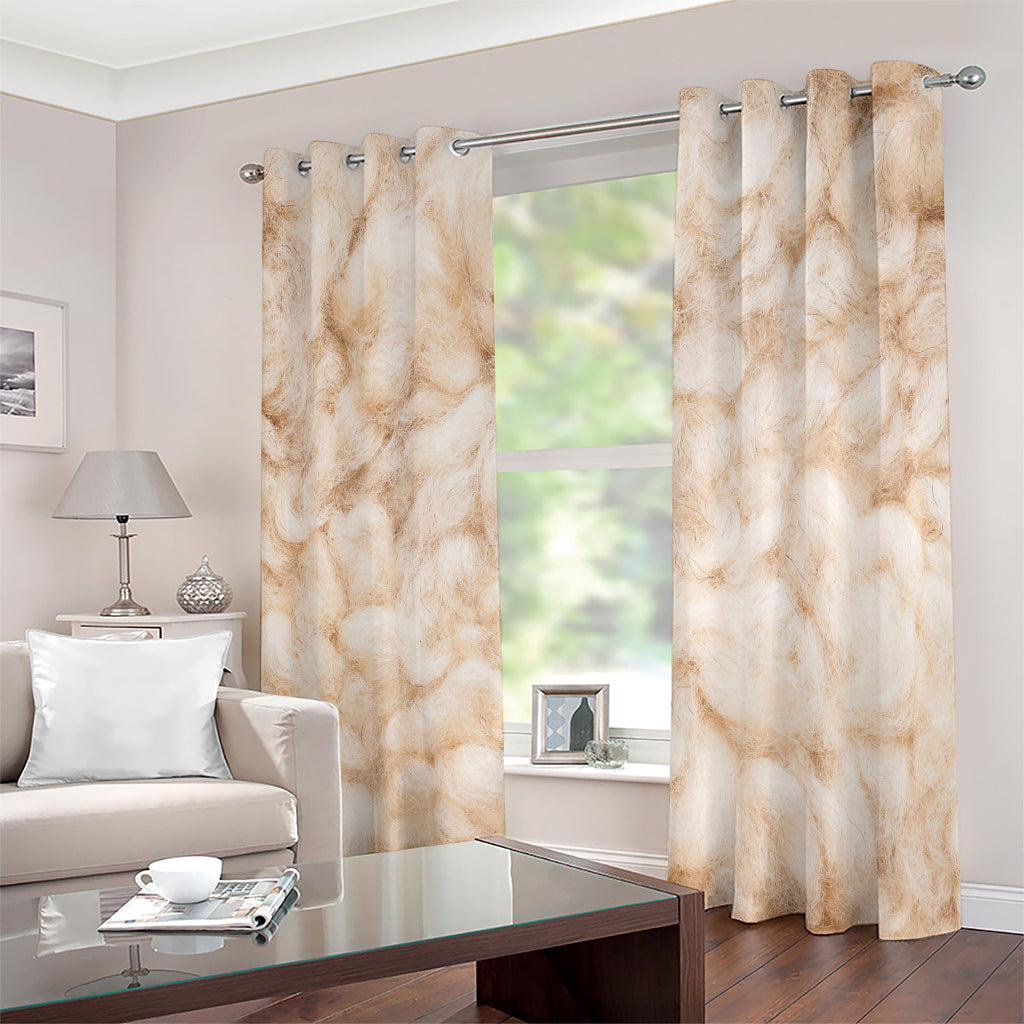 Sheepskin Print Extra Wide Grommet Curtains