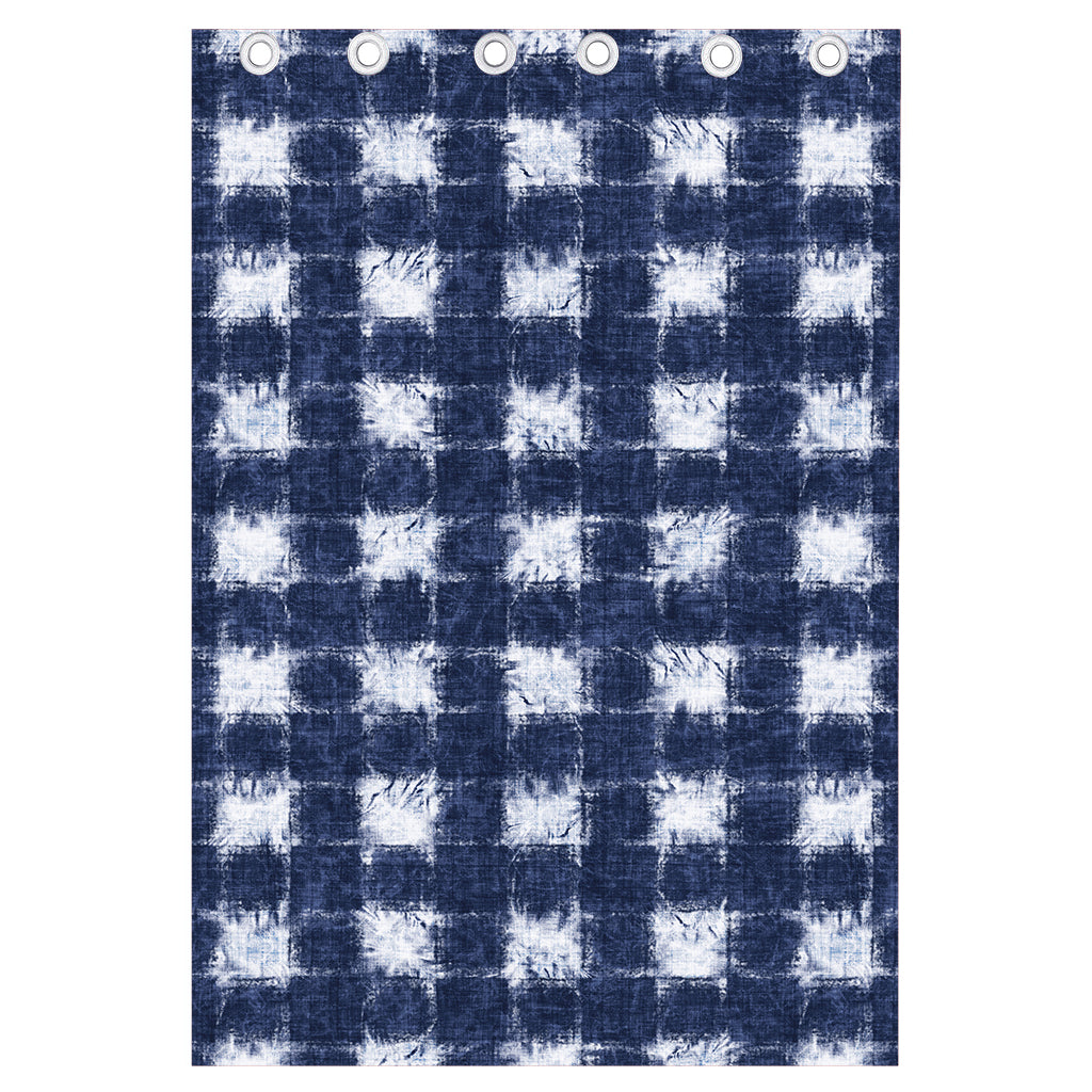 Shibori Grid Pattern Print Curtain