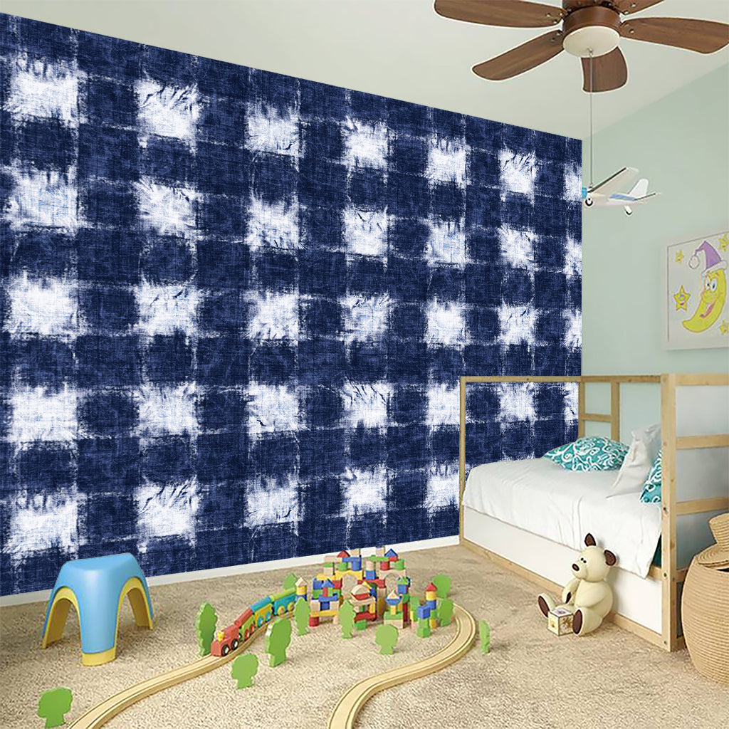 Shibori Grid Pattern Print Wall Sticker