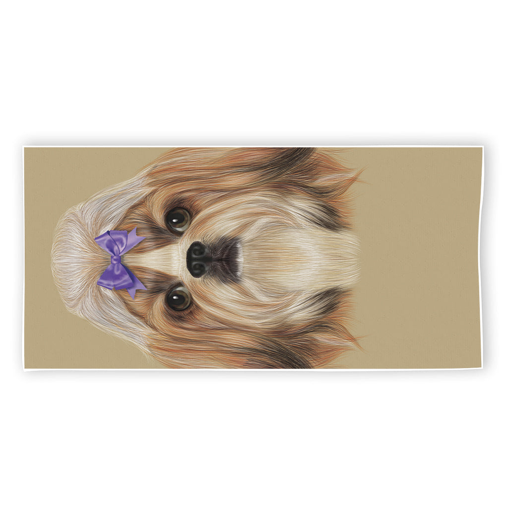 Shih Tzu Portrait Print Beach Towel