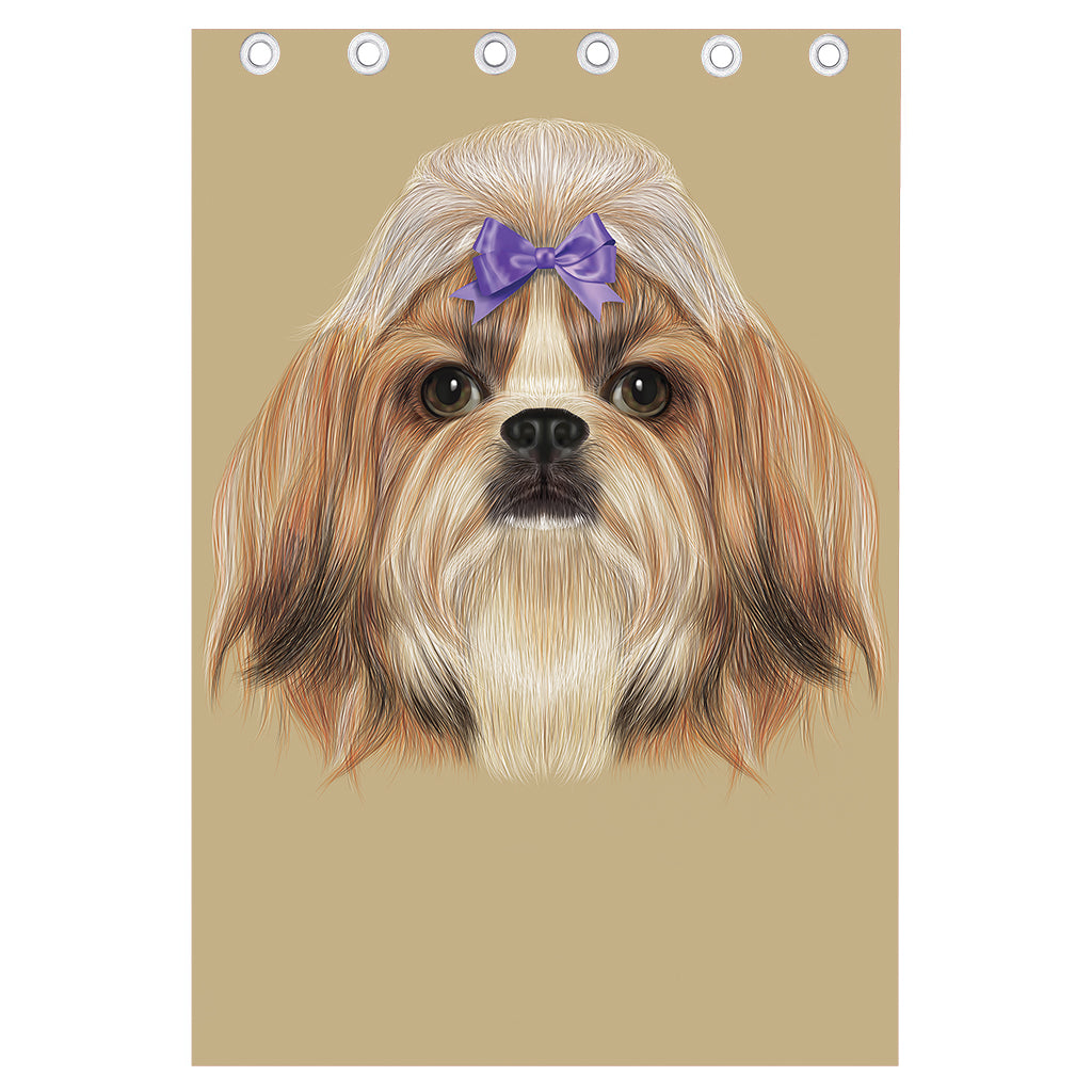 Shih Tzu Portrait Print Curtain