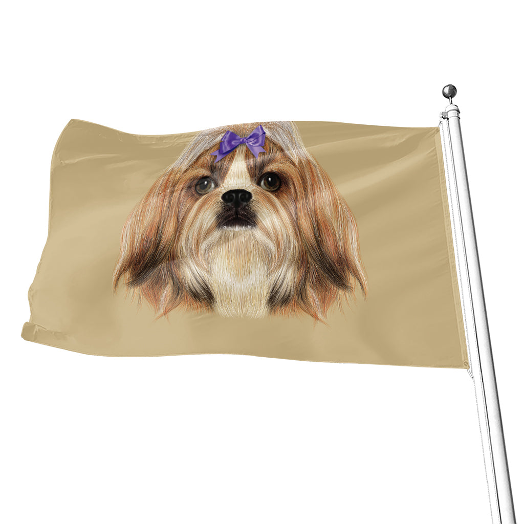 Shih Tzu Portrait Print Flag