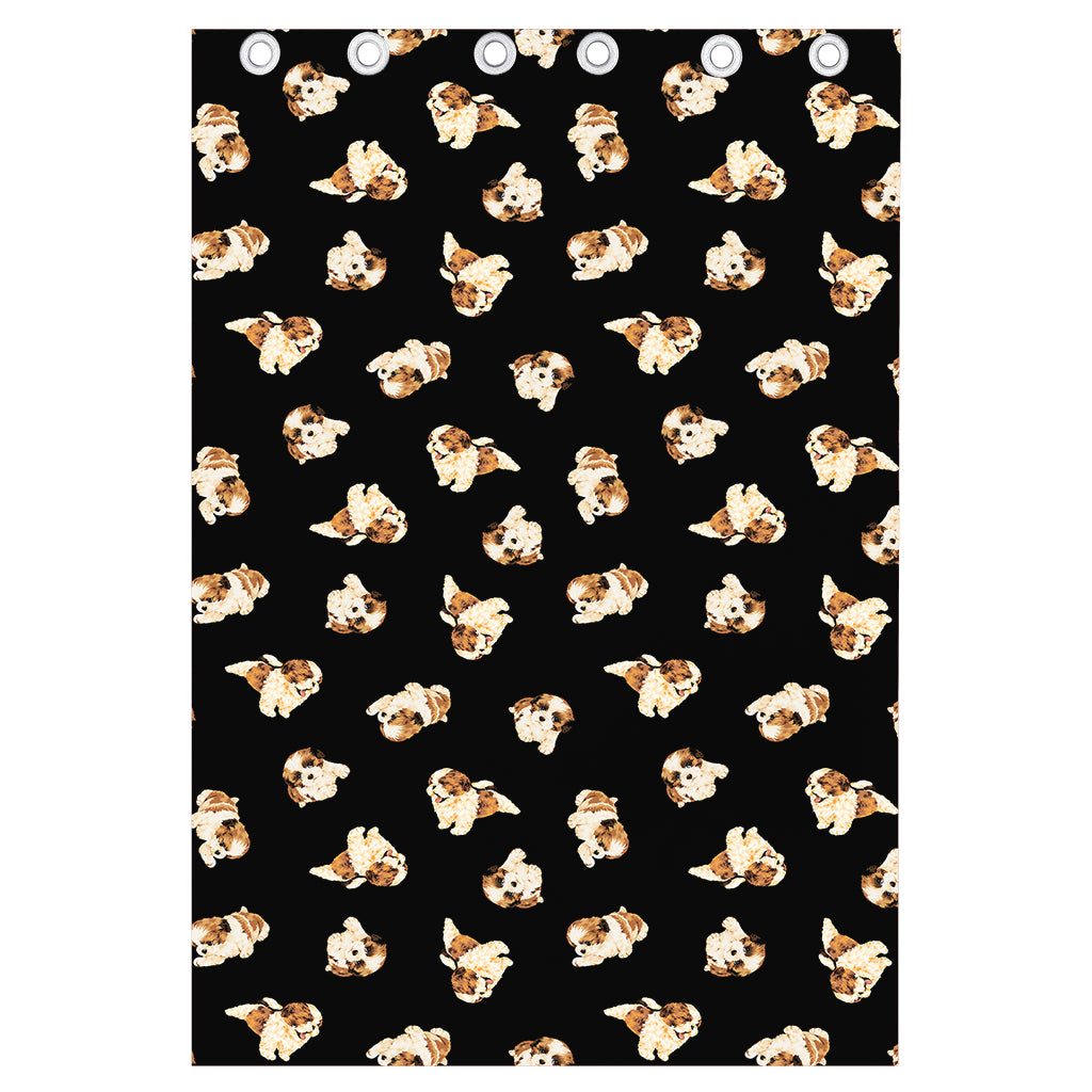 Shih Tzu Puppy Pattern Print Curtain