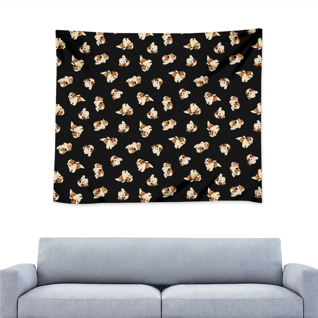 Shih Tzu Puppy Pattern Print Tapestry