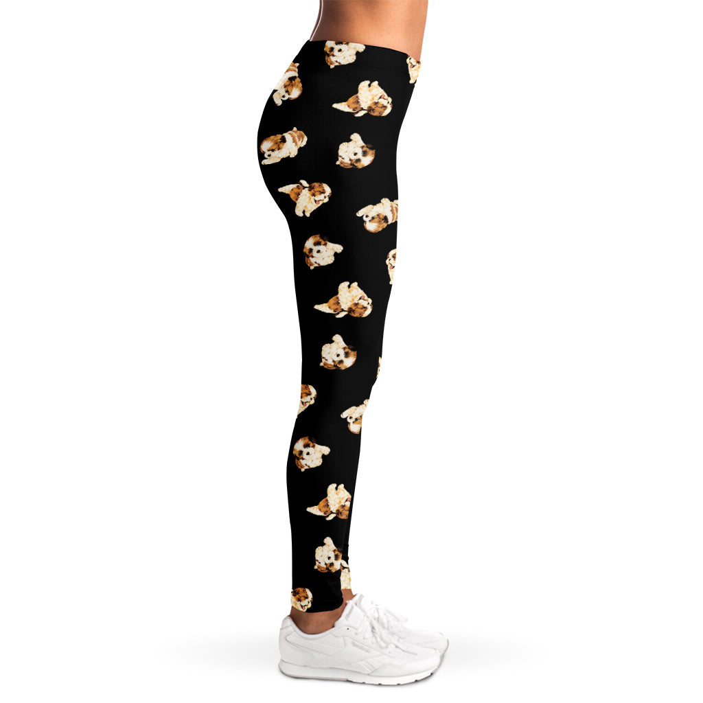 Shih Tzu Puppy Pattern Print Women's Leggings