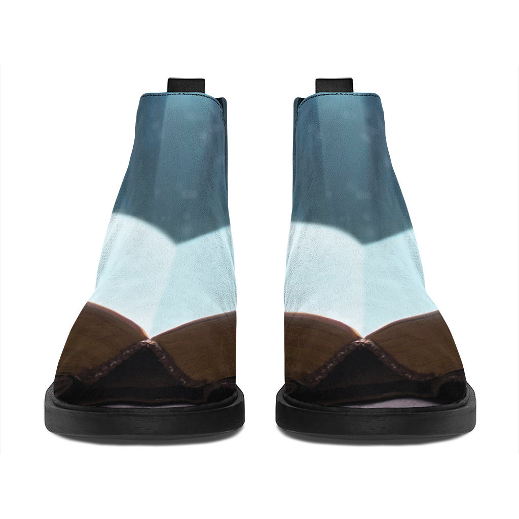 Shining Holy Bible Print Flat Ankle Boots