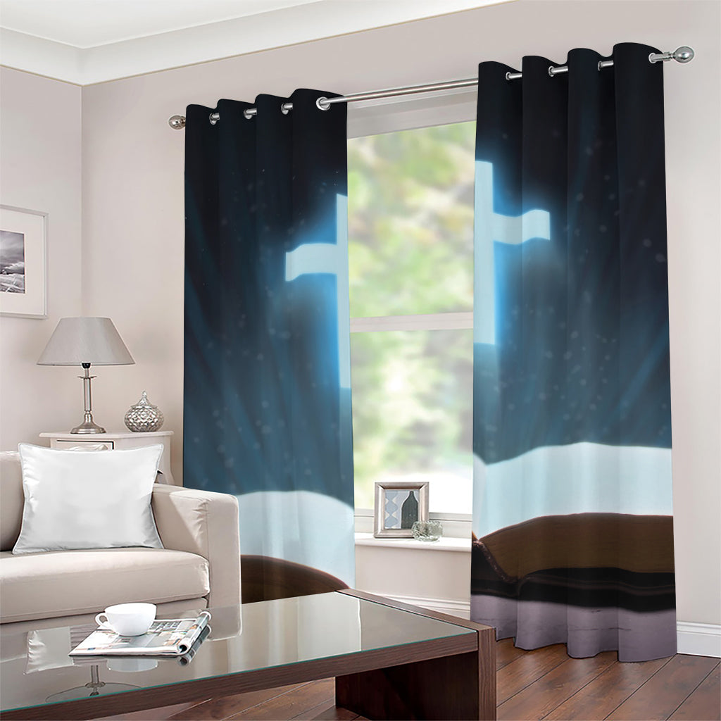 Shining Holy Bible Print Grommet Curtains