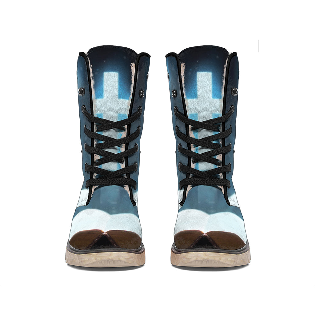 Shining Holy Bible Print Winter Boots