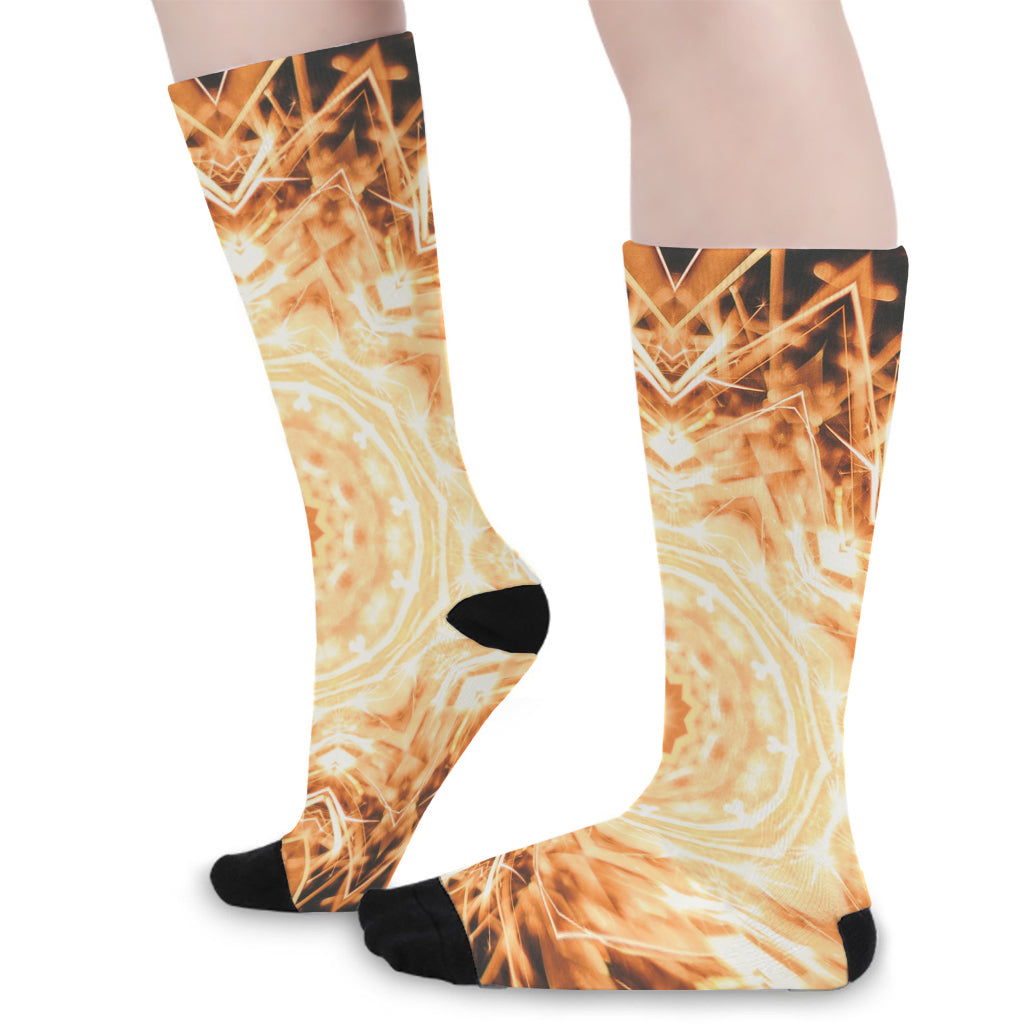 Shining Kaleidoscope Print Long Socks