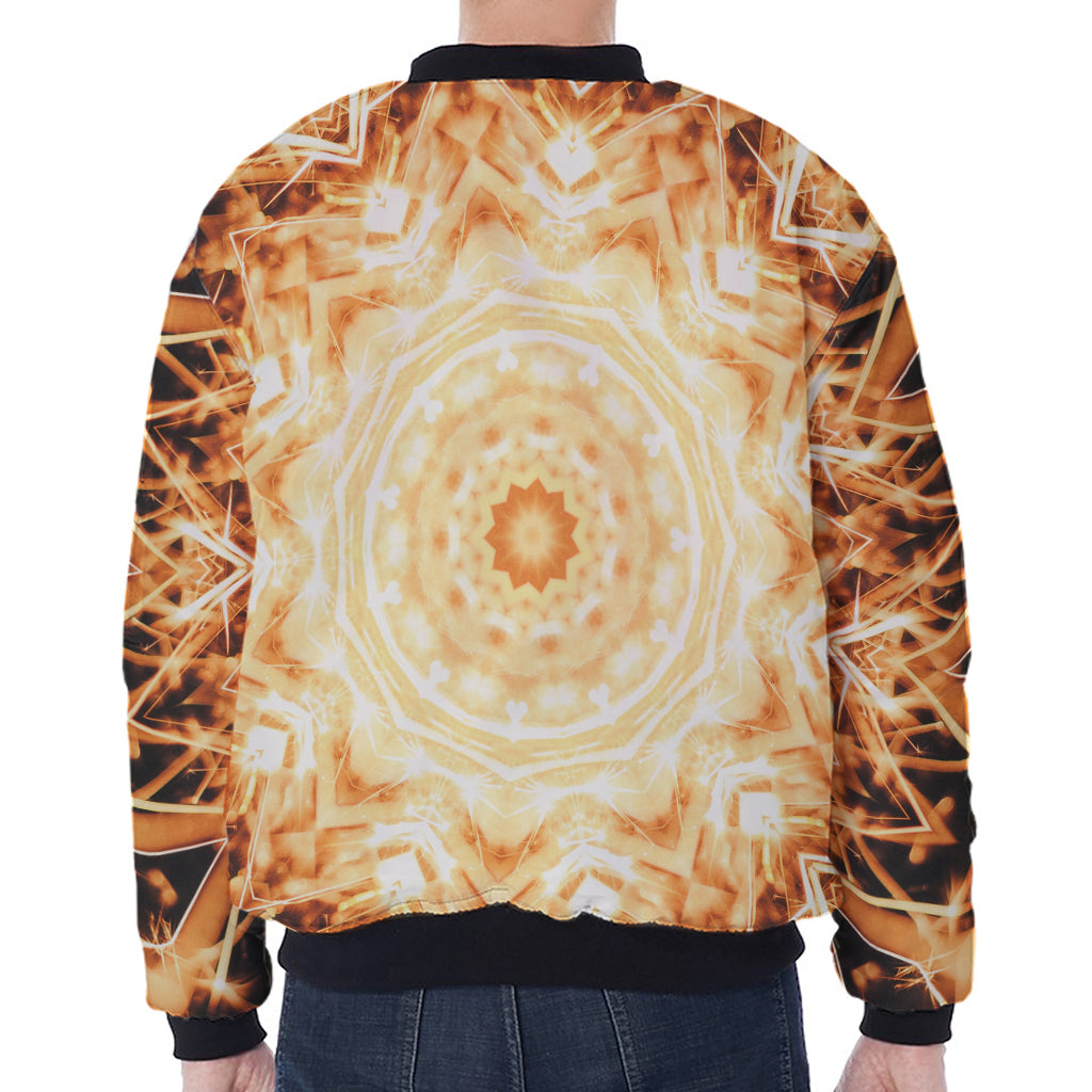 Shining Kaleidoscope Print Zip Sleeve Bomber Jacket