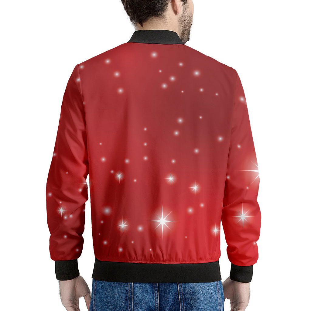 Shiny Sparkle Print Men's Bomber Jacket