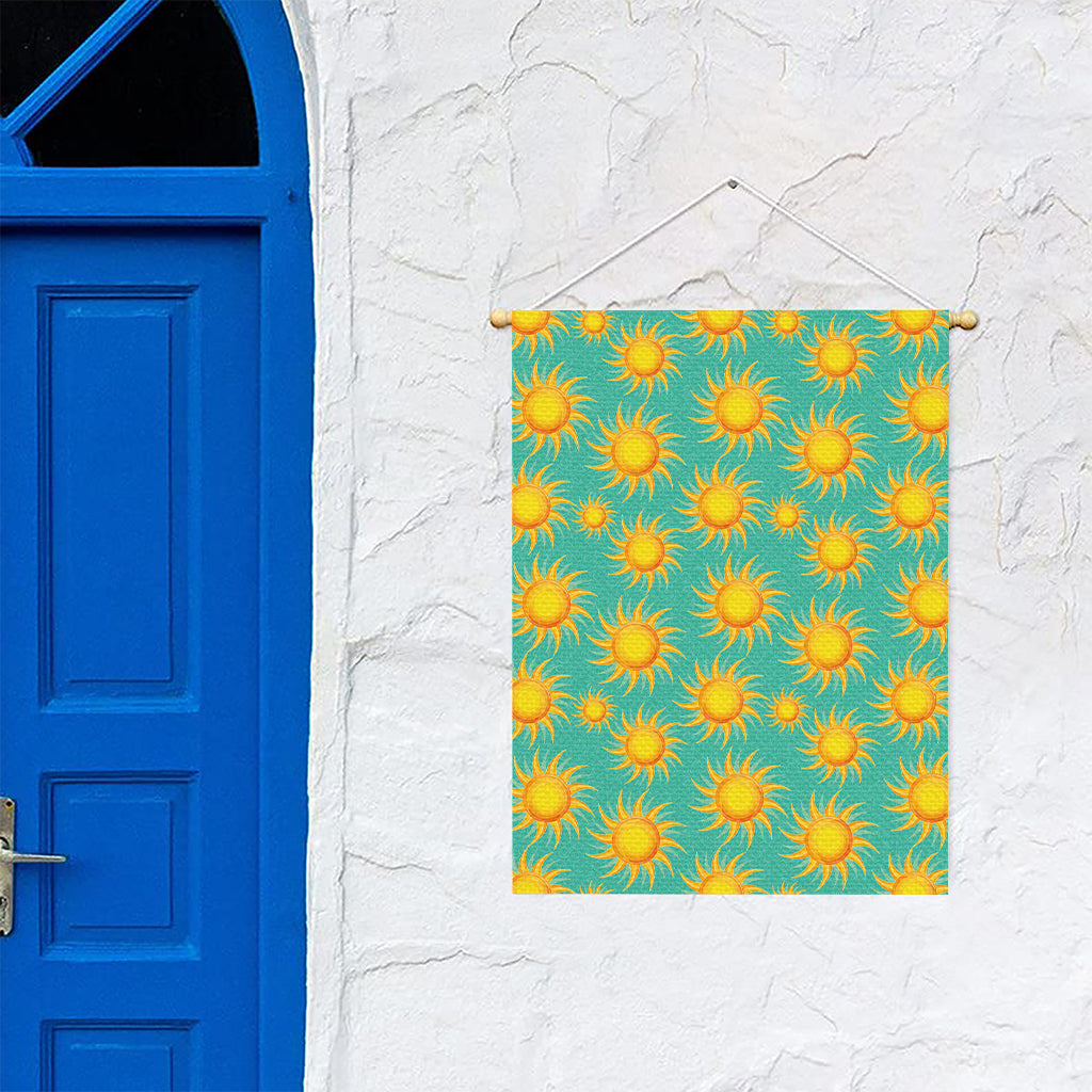 Shiny Sun Pattern Print Garden Flag