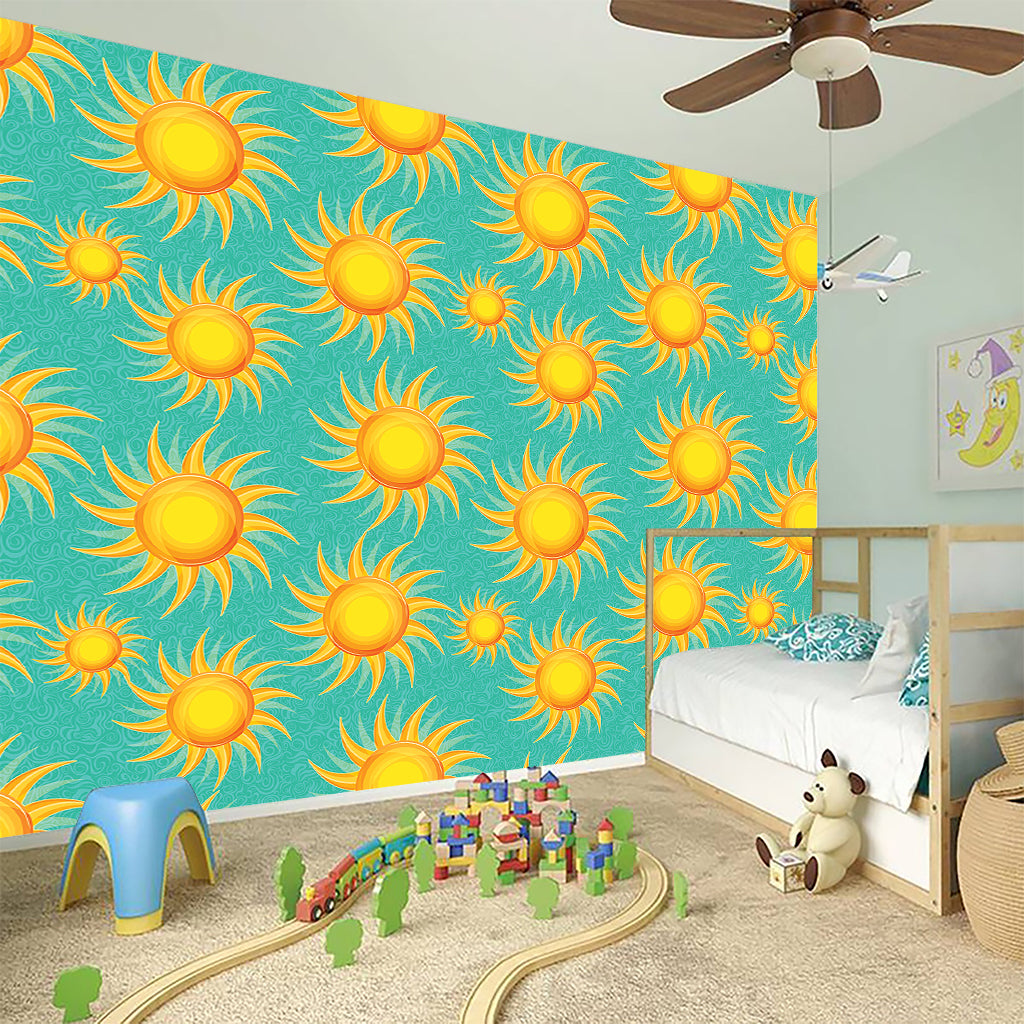 Shiny Sun Pattern Print Wall Sticker