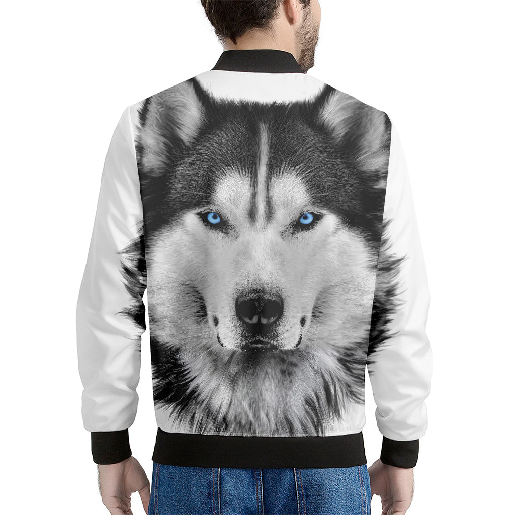 Siberian Husky Portrait Print Men's Bomber Jacket