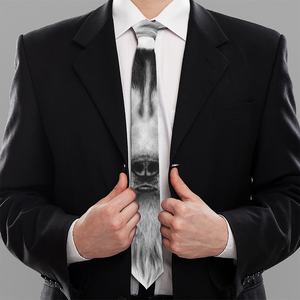 Siberian Husky Portrait Print Necktie