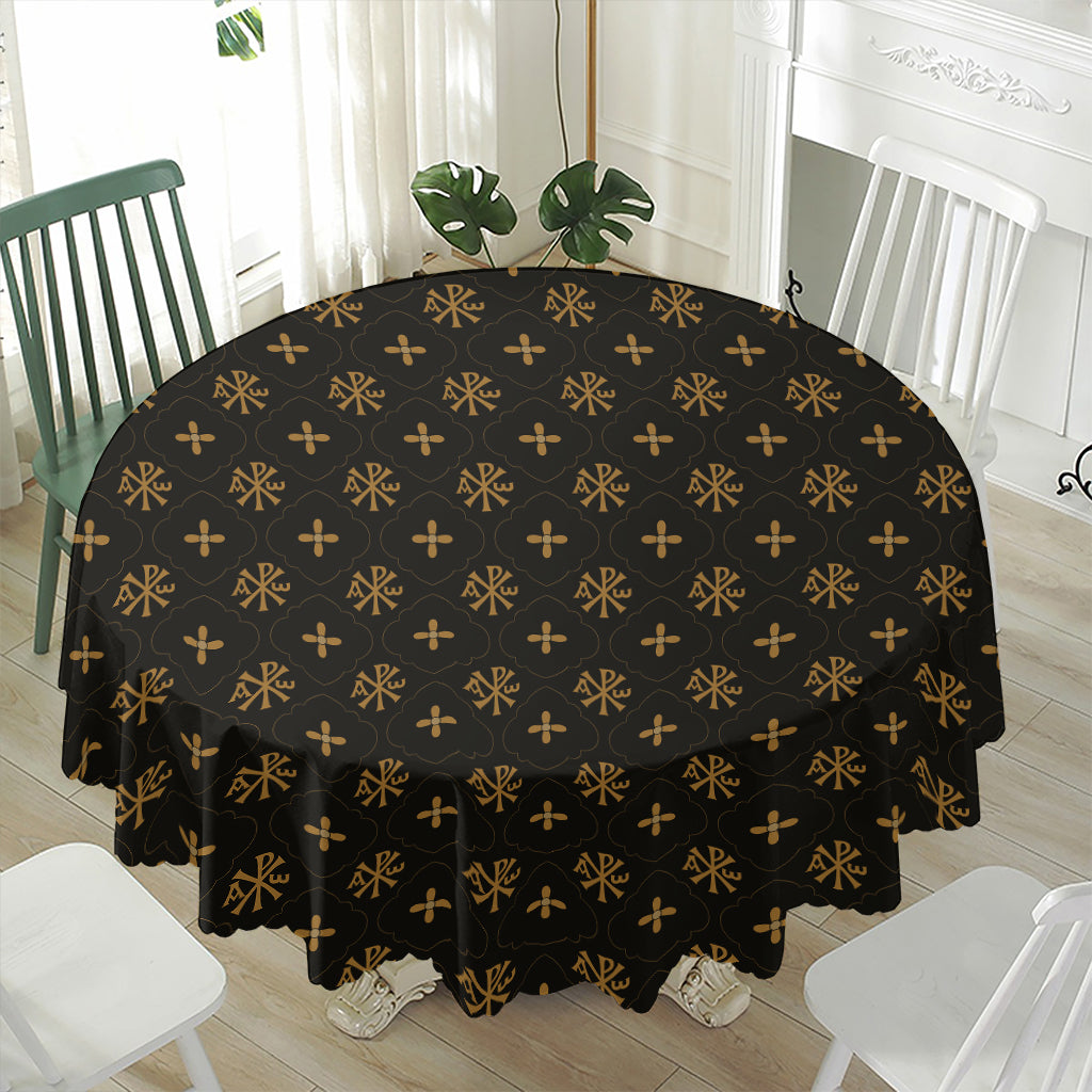 Sigla Orthodox Pattern Print Waterproof Round Tablecloth
