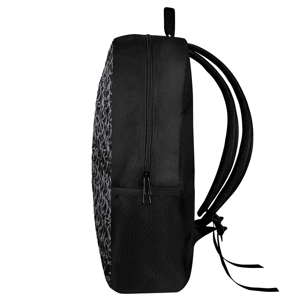 Silver Chainmail Print 17 Inch Backpack