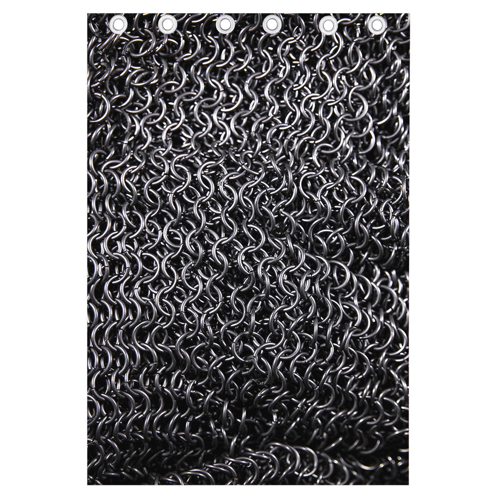 Silver Chainmail Print Curtain