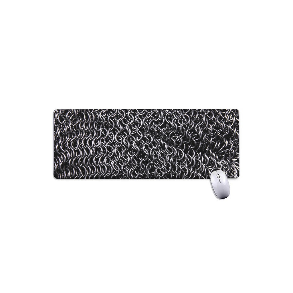 Silver Chainmail Print Extended Mouse Pad