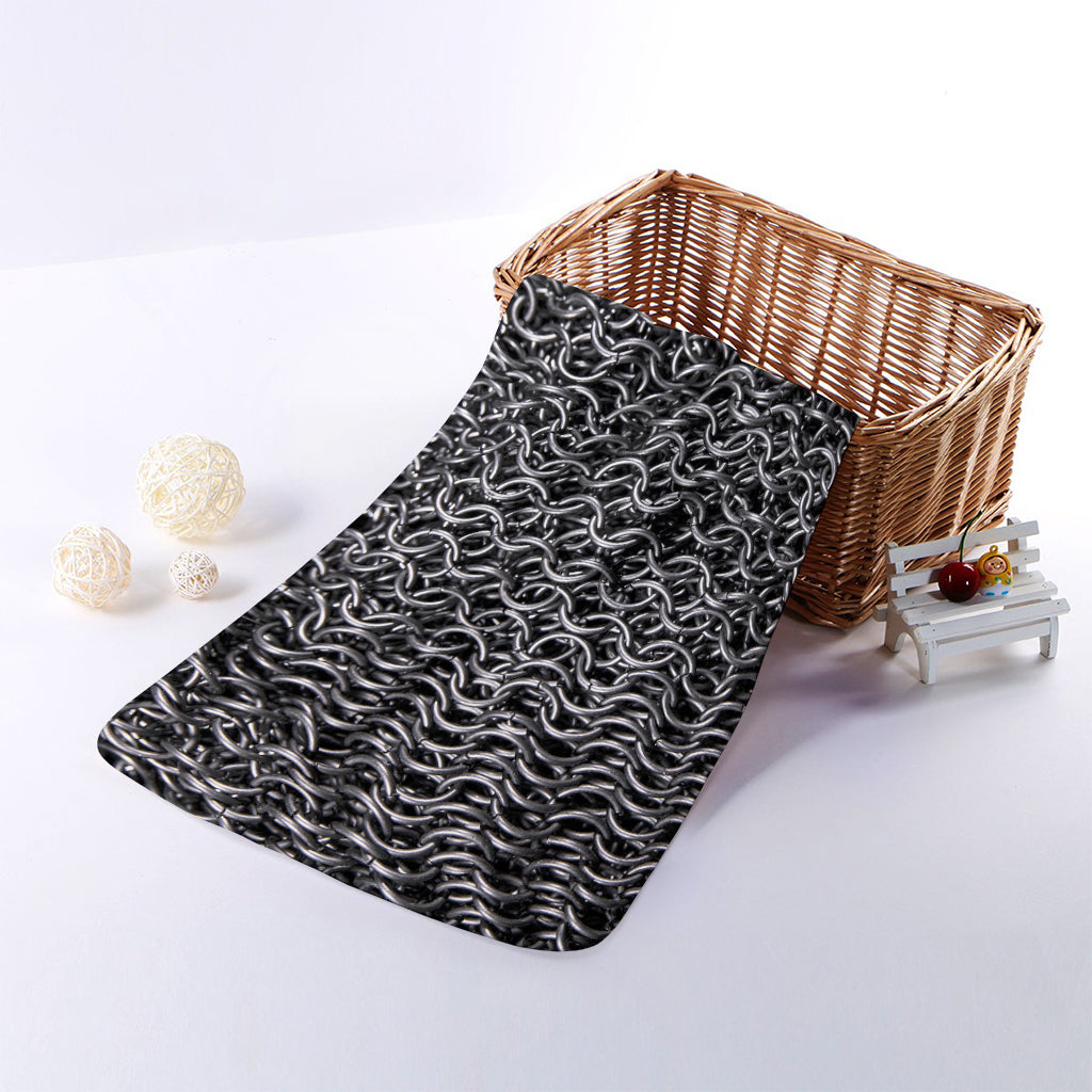 Silver Chainmail Print Towel