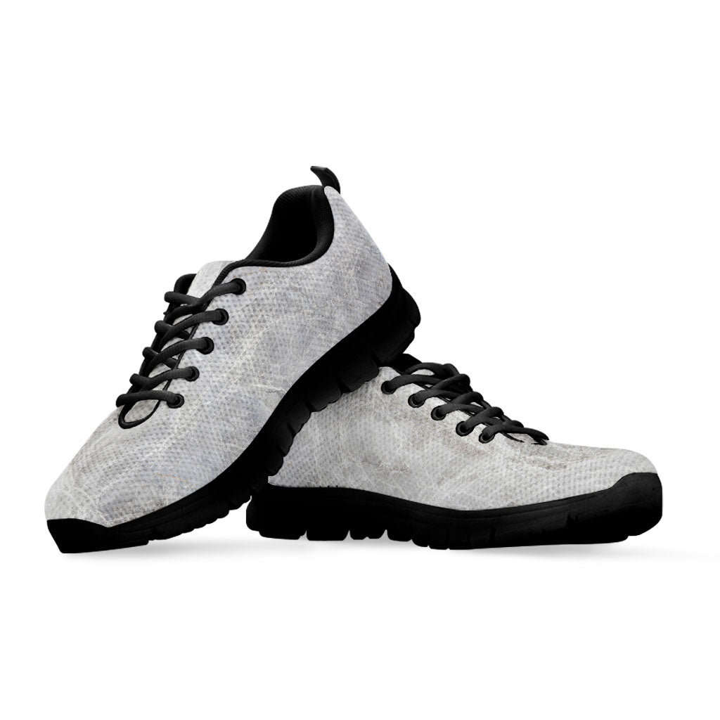 Silver Grey Marble Print Black Running Shoes