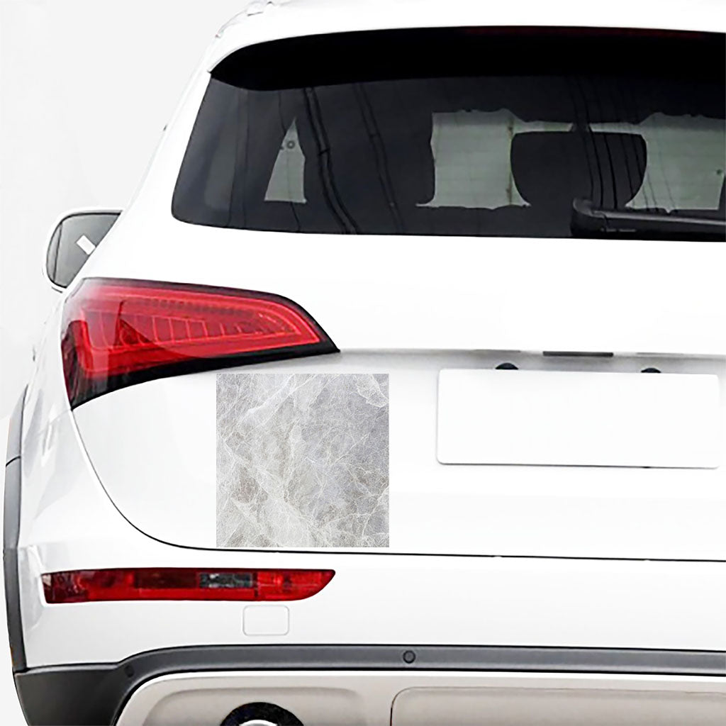Silver Grey Marble Print Car Sticker