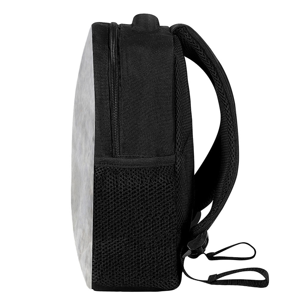 Silver Grey Marble Print Casual Backpack