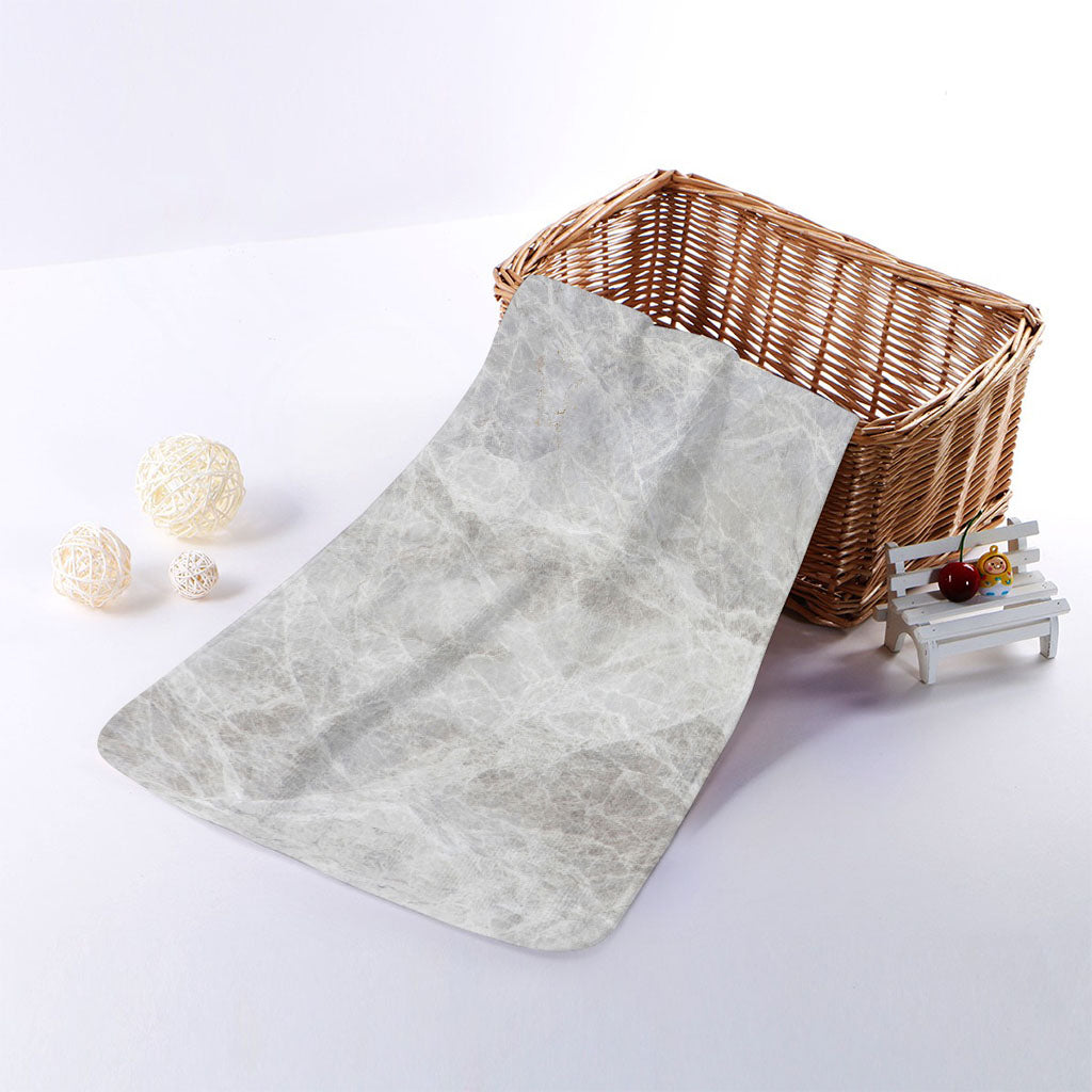 Silver Grey Marble Print Towel