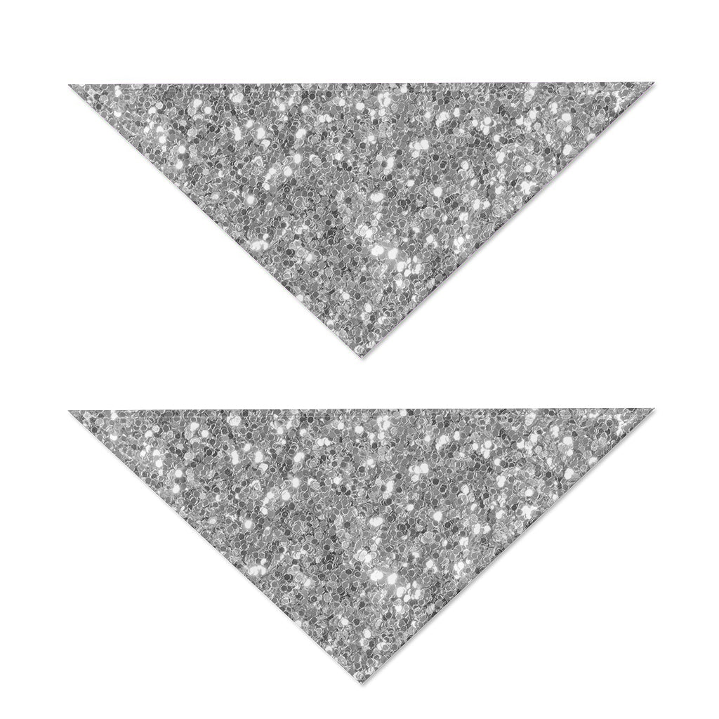 Silver (NOT Real) Glitter Print Dog Bandana