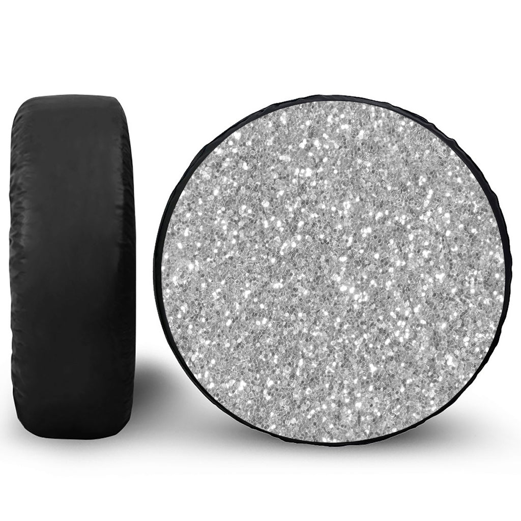 Silver (NOT Real) Glitter Print Tire Cover