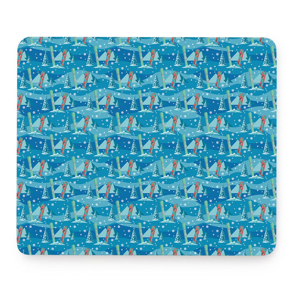 Ski And Snowboard Pattern Print Mouse Pad
