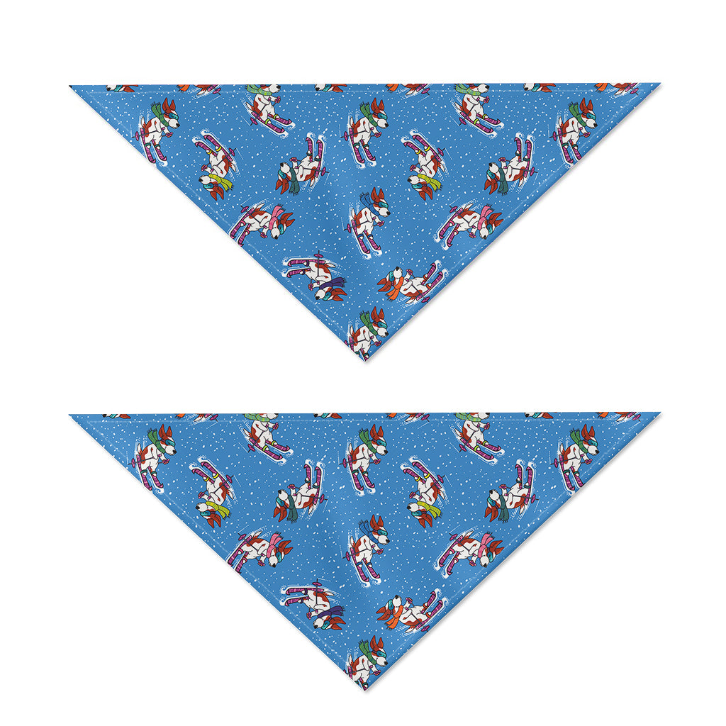 Skiing Dog Pattern Print Dog Bandana