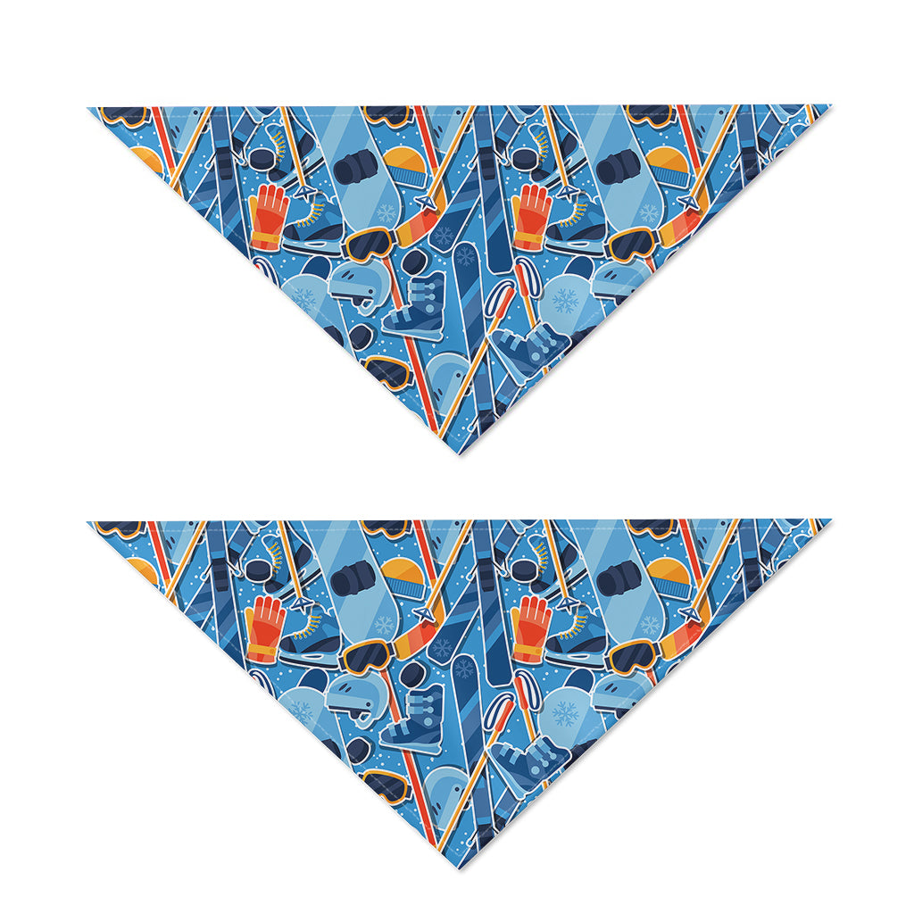 Skiing Equipment Pattern Print Dog Bandana