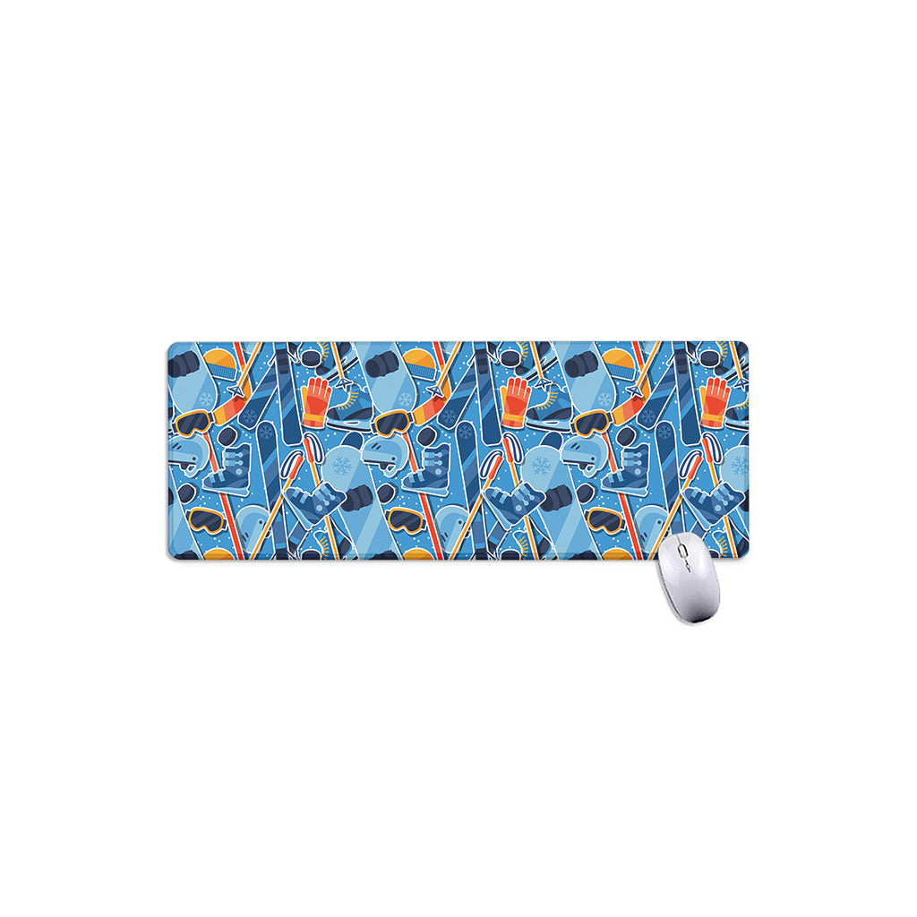 Skiing Equipment Pattern Print Extended Mouse Pad