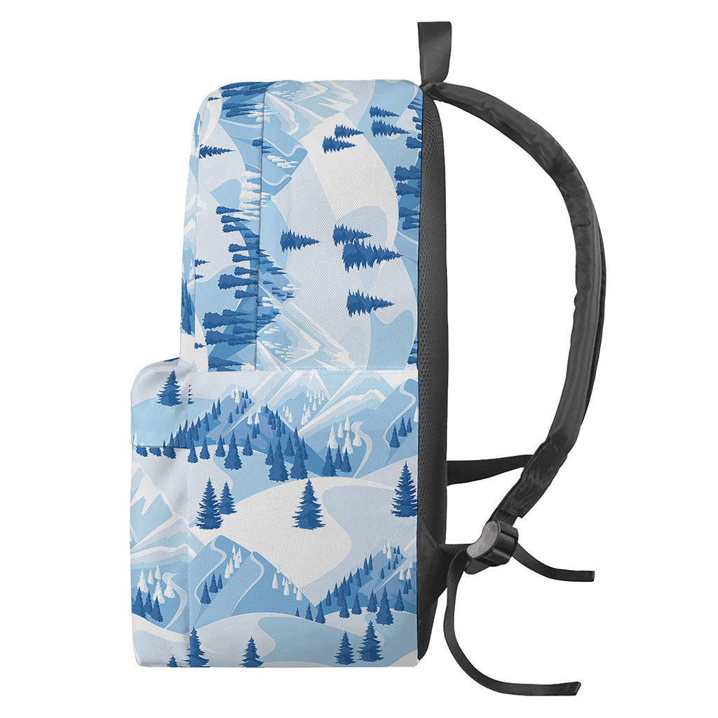 Skiing Mountain Print Backpack