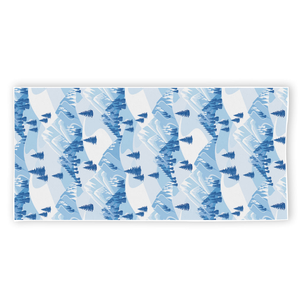 Skiing Mountain Print Beach Towel