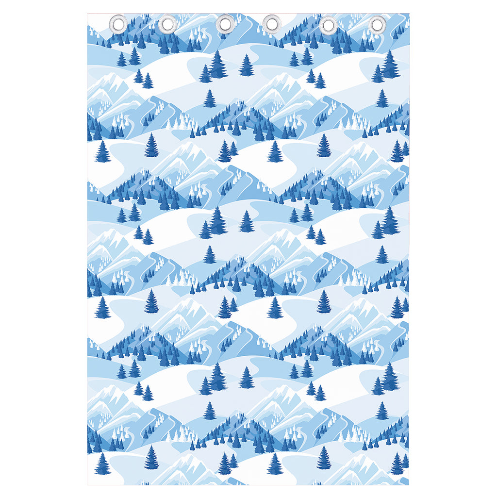 Skiing Mountain Print Curtain