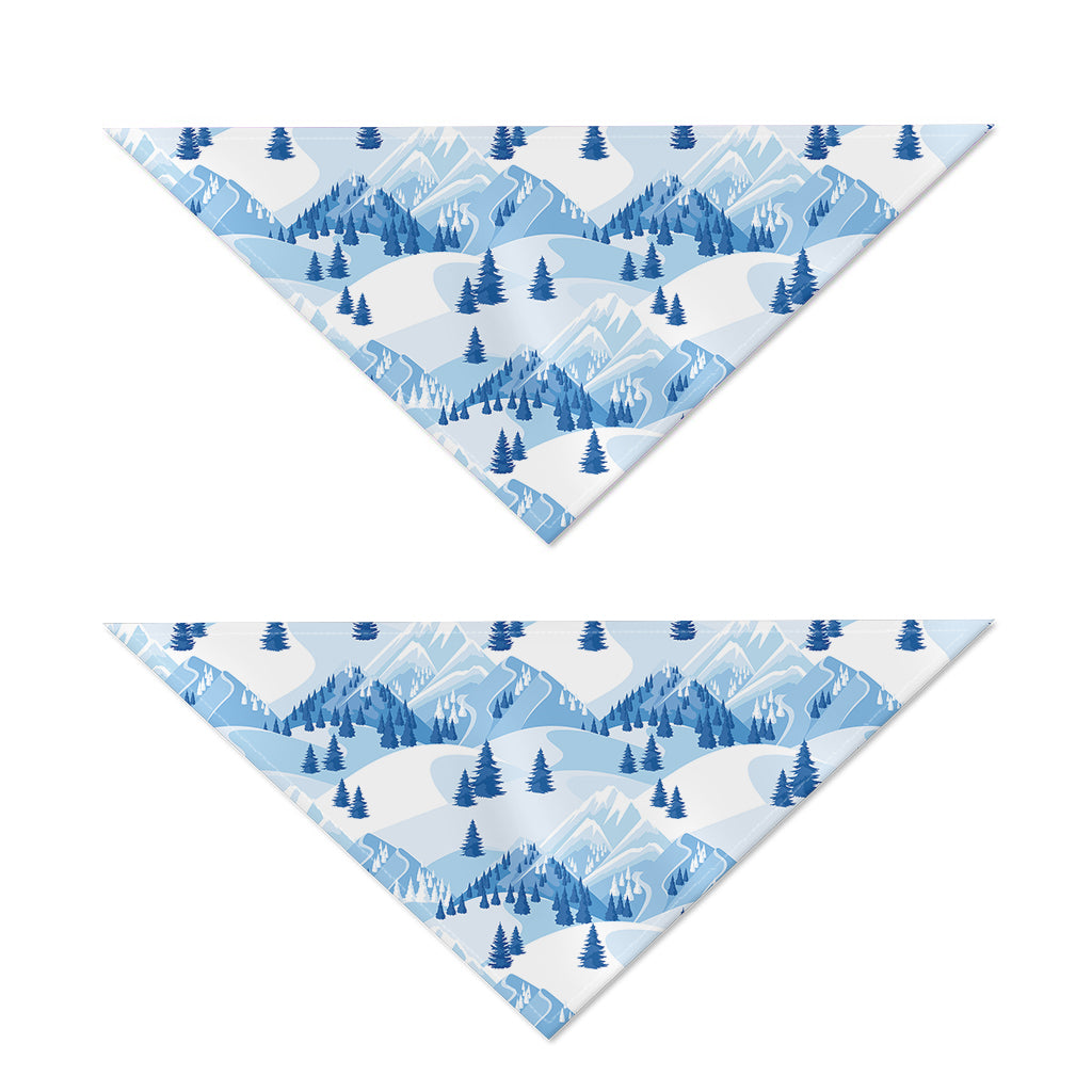 Skiing Mountain Print Dog Bandana