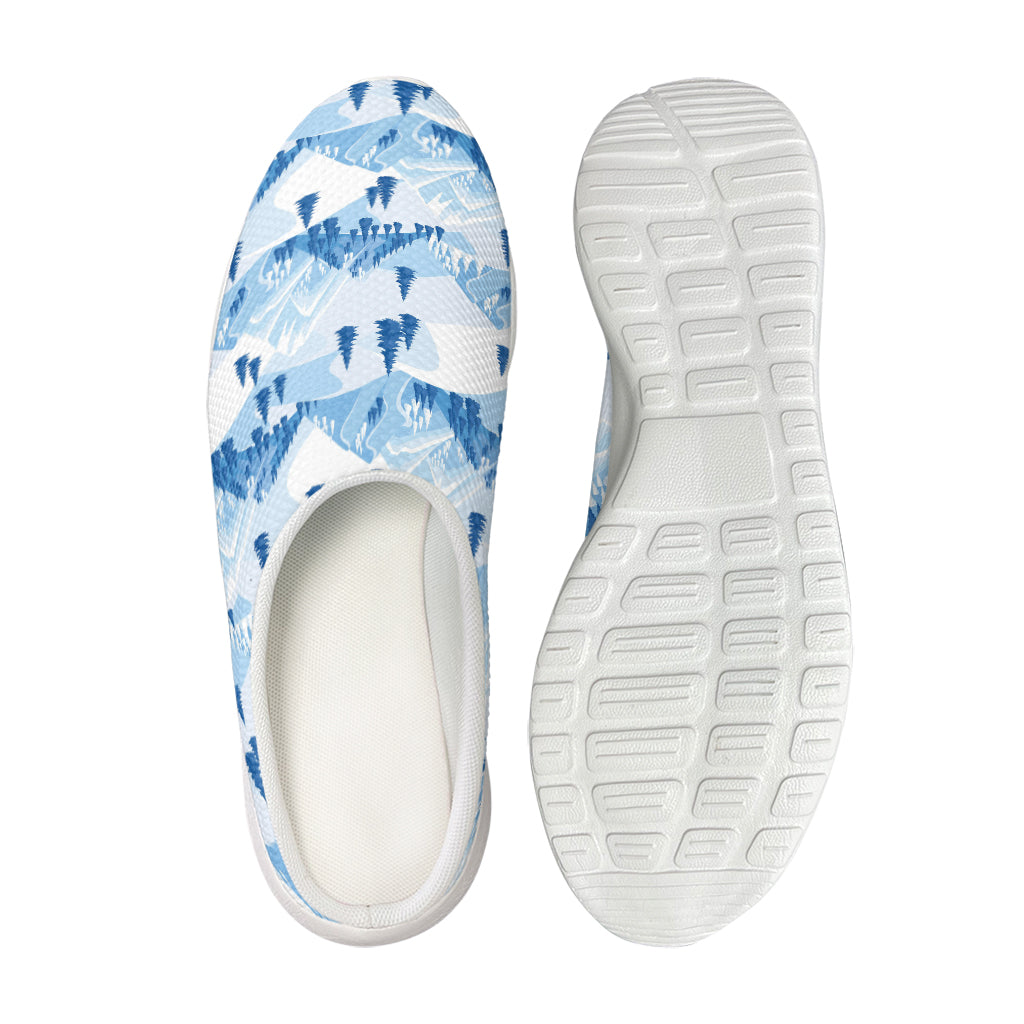 Skiing Mountain Print Mesh Casual Shoes