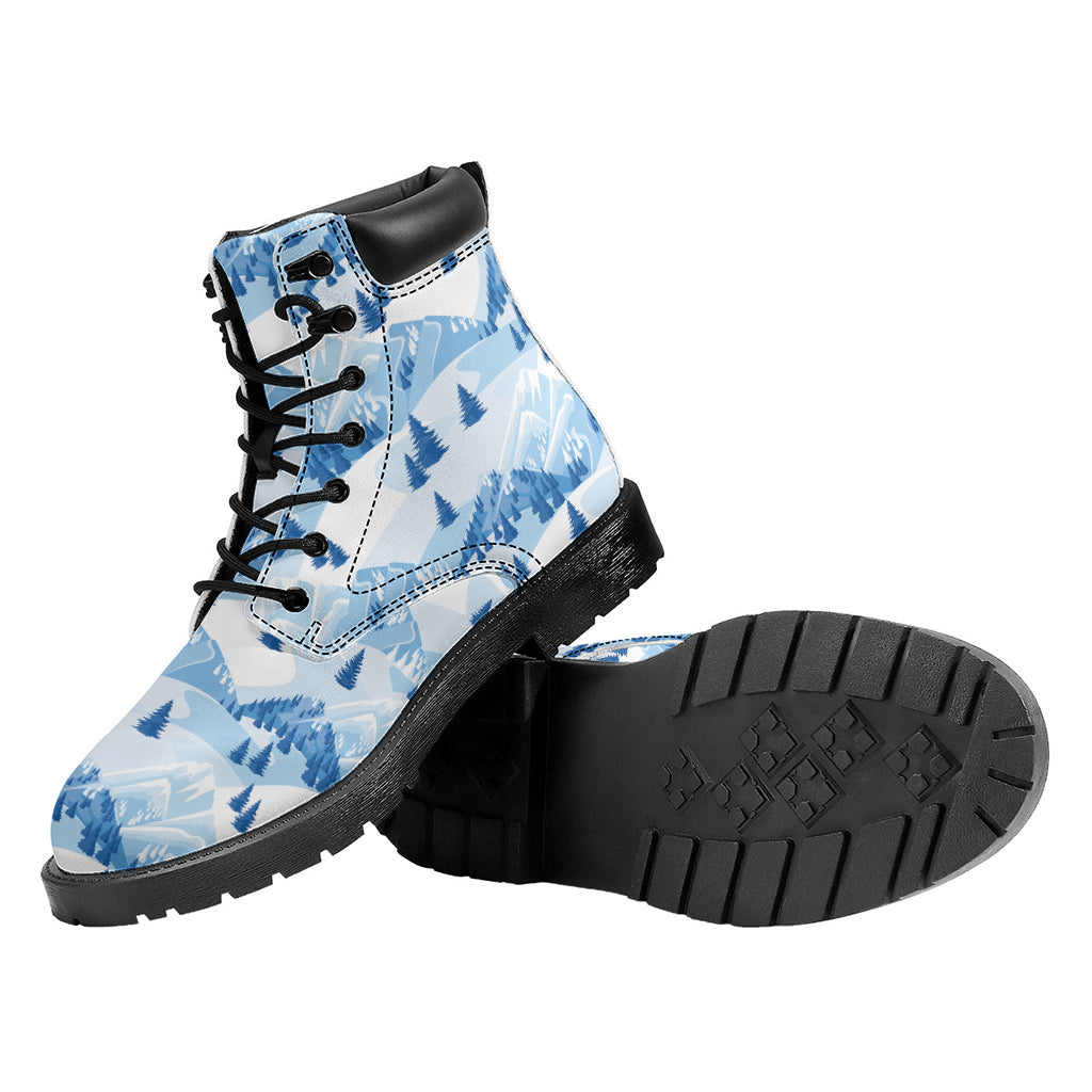 Skiing Mountain Print Work Boots