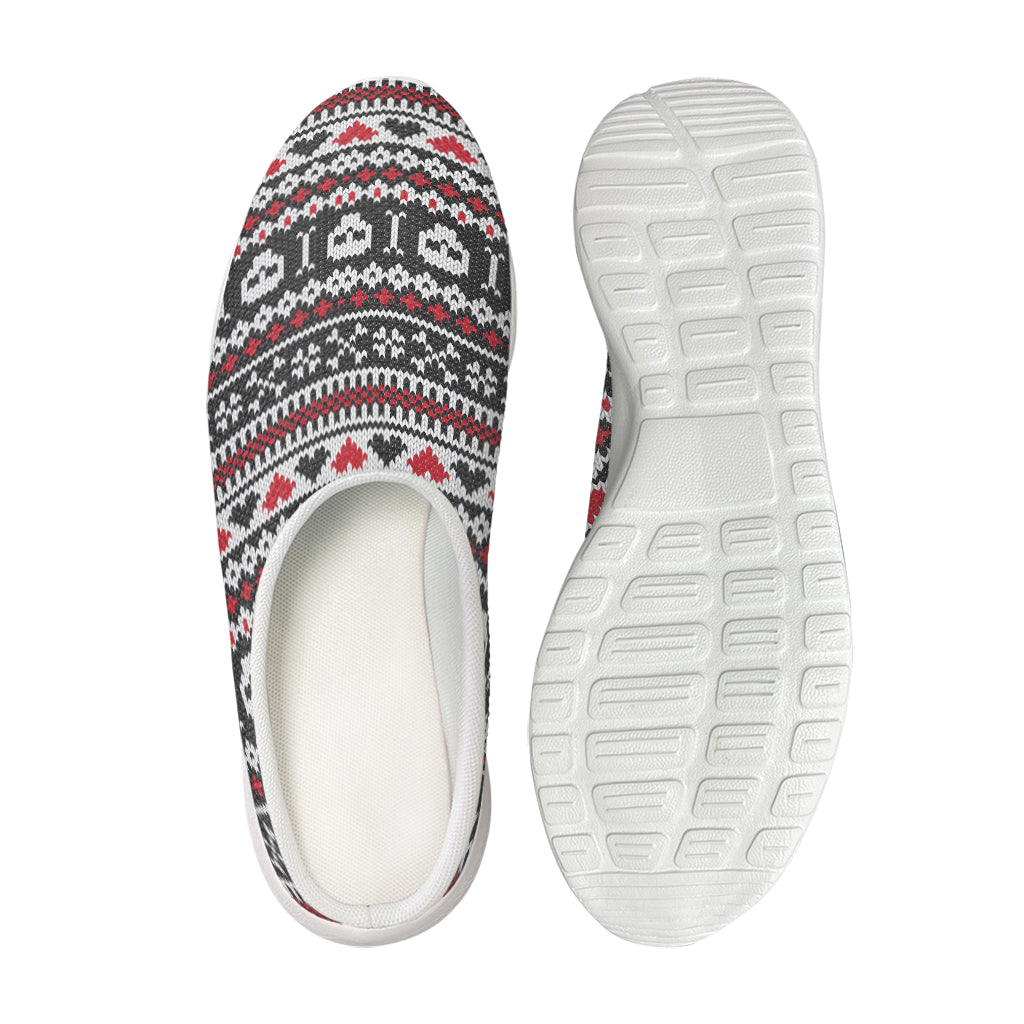 Skull Knitted Pattern Print Mesh Casual Shoes