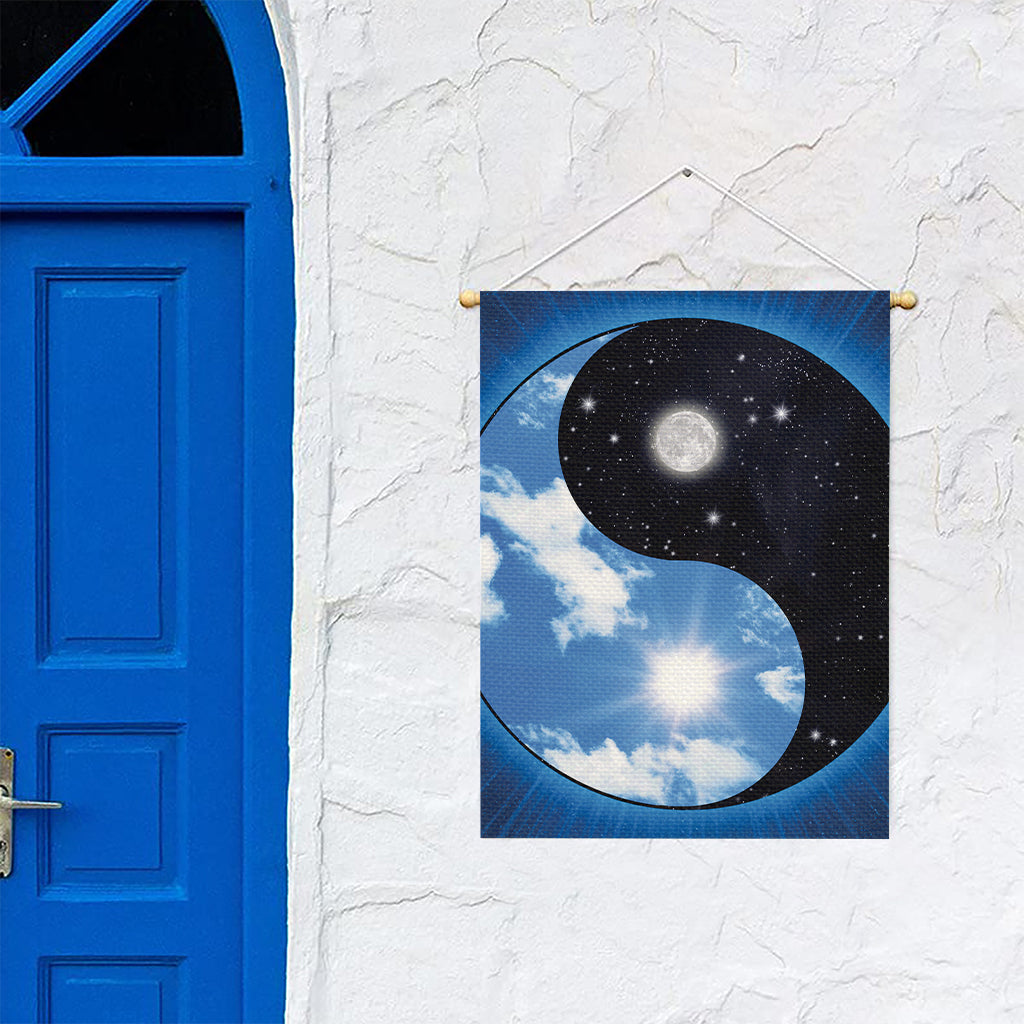 Sky And Space Yin Yang Print Garden Flag