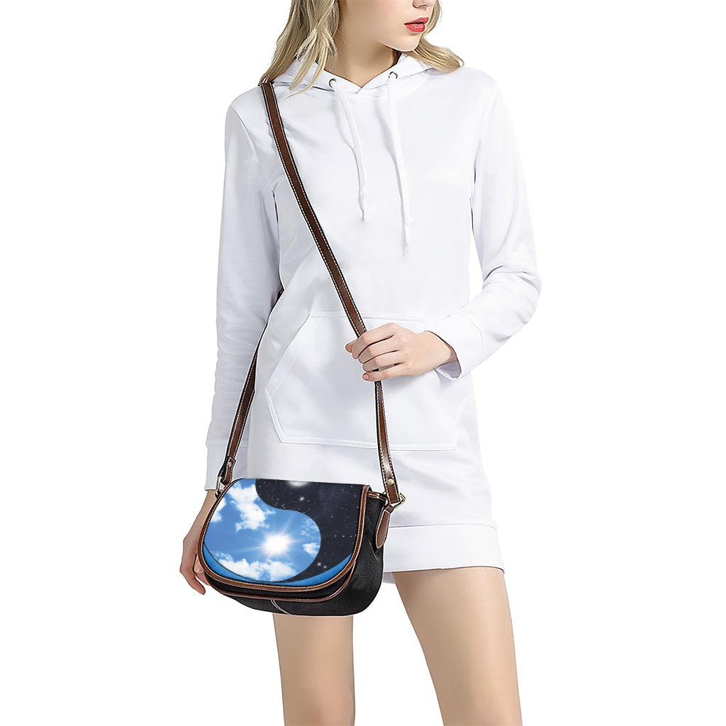 Sky And Space Yin Yang Print Saddle Bag