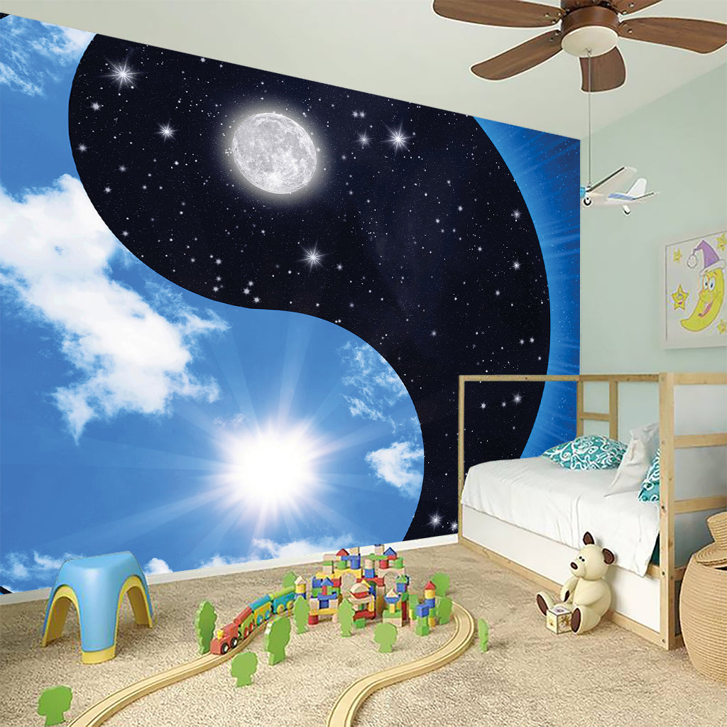 Sky And Space Yin Yang Print Wall Sticker