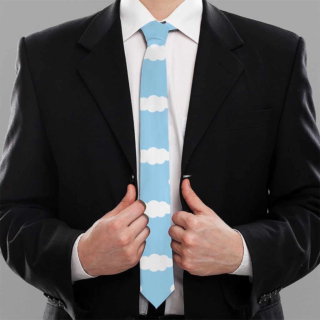 Sky Cloud Pattern Print Necktie