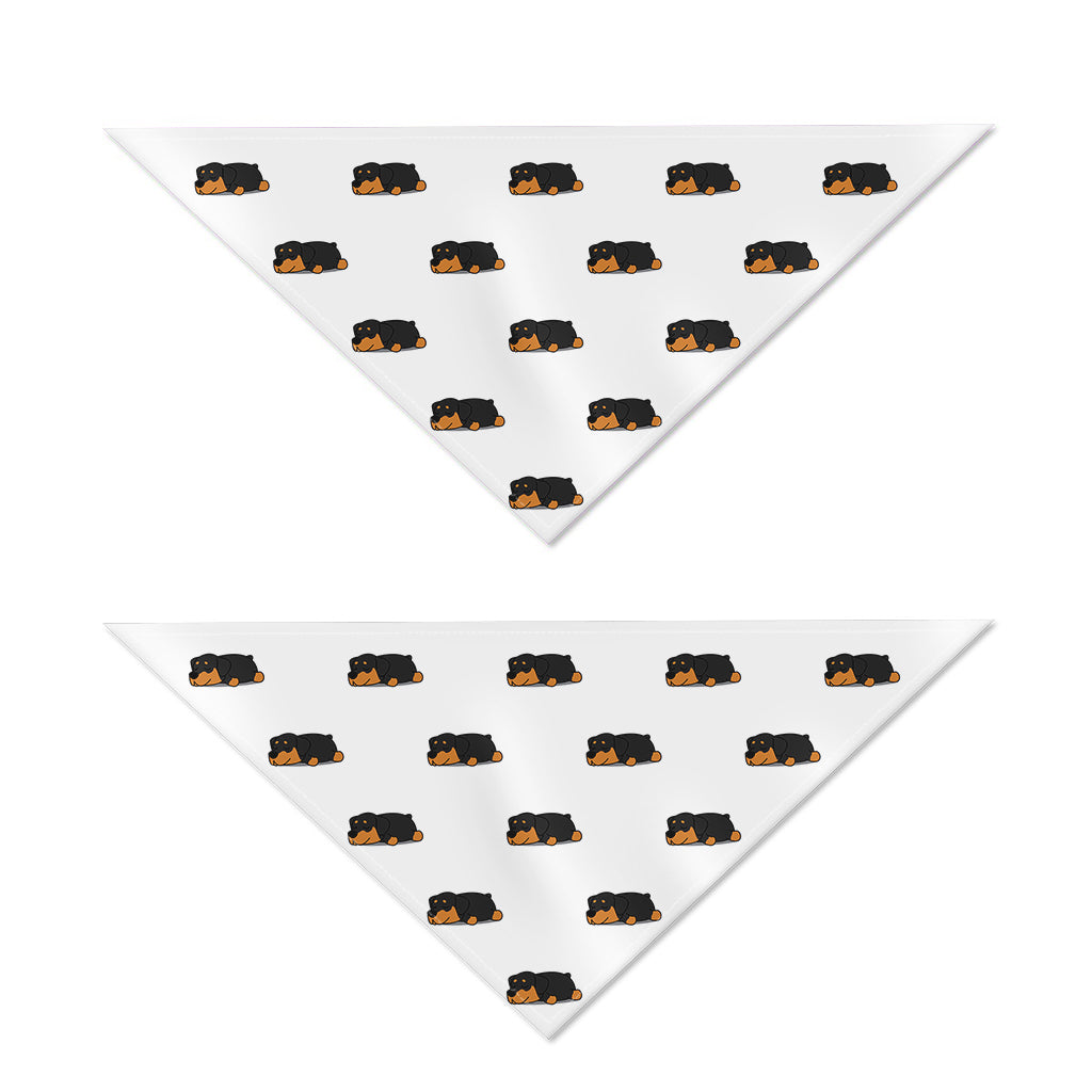 Sleeping Rottweiler Pattern Print Dog Bandana