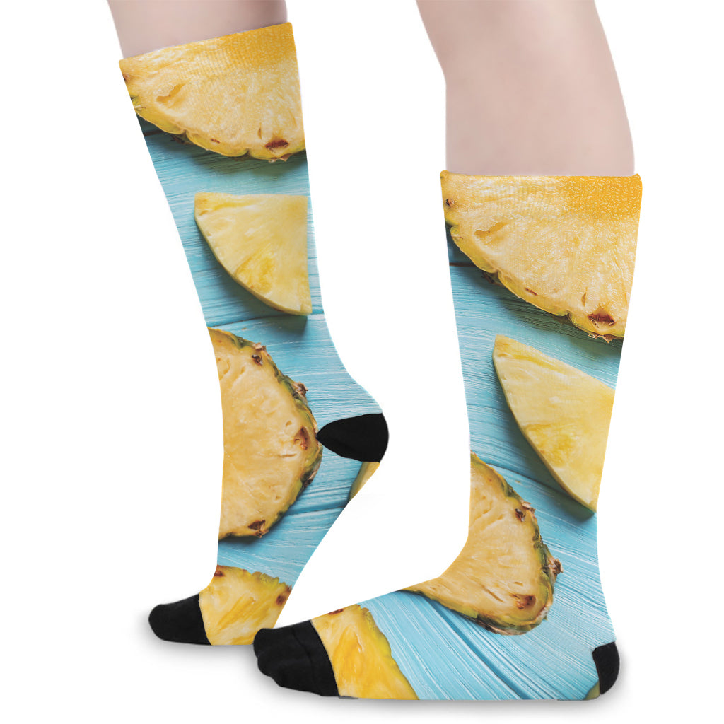 Sliced Pineapple Print Long Socks