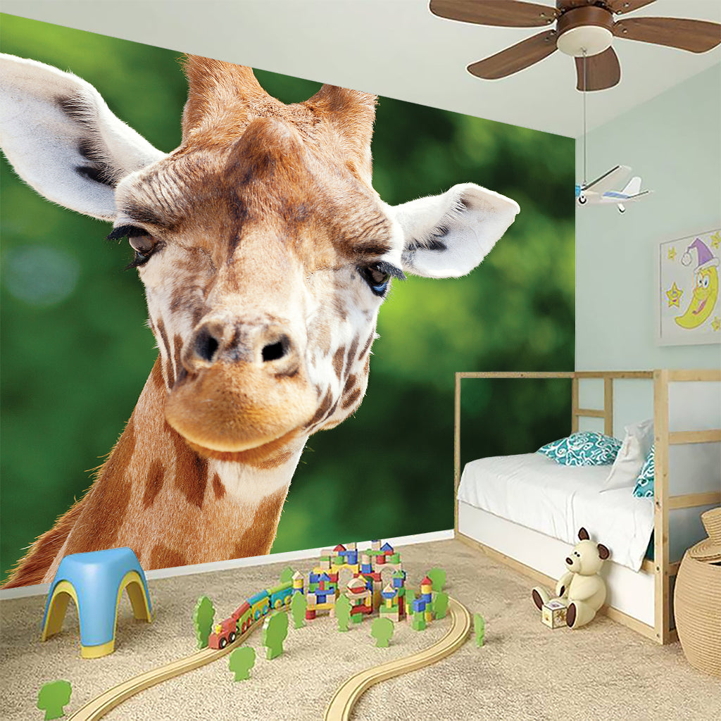 Smiley Face Giraffe Print Wall Sticker