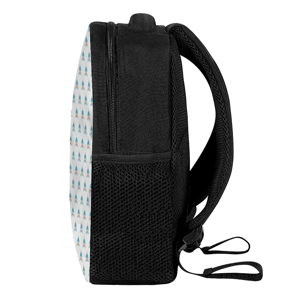 Smiley Shark Pattern Print Casual Backpack