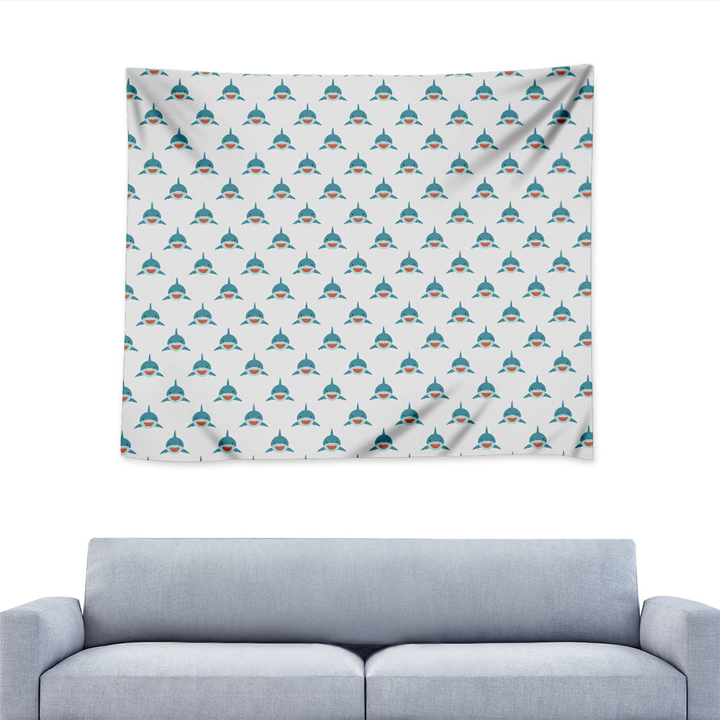 Smiley Shark Pattern Print Tapestry